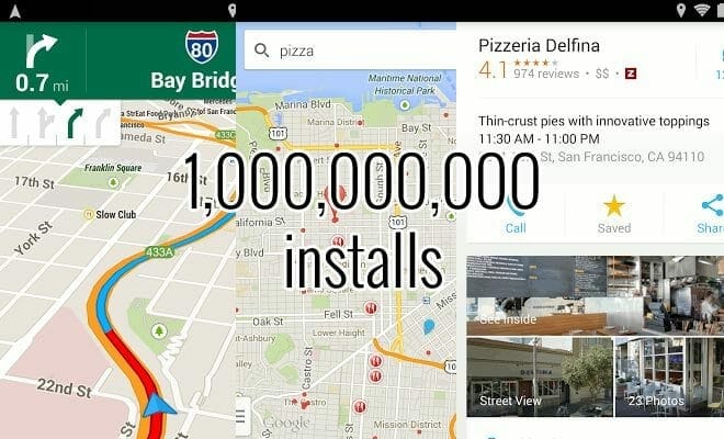 Google Maps exceeds 1 billion downloads