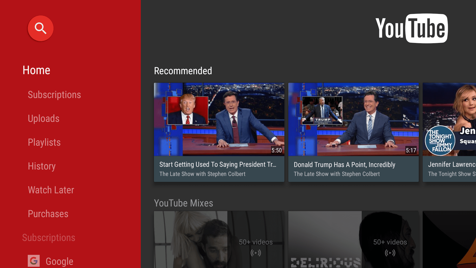 youtube for android tv