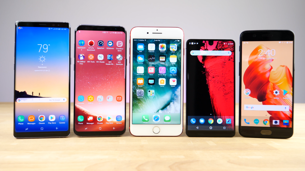 iPhone 7 Plus, Note 8, S8, Essential Phone and OnePlus 5 Comparision