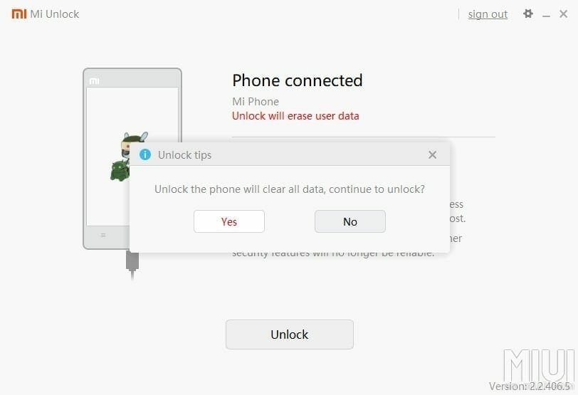 Xiaomi Phone Mi Unlock Tool Unlock Phone