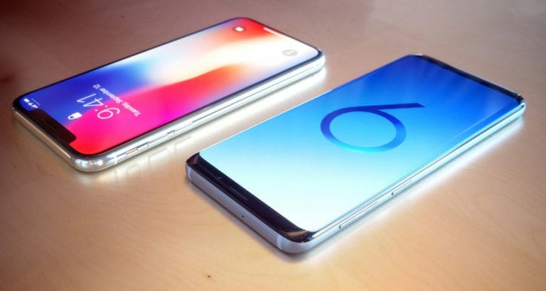 Samsung Galaxy S9 vs iPhone X render