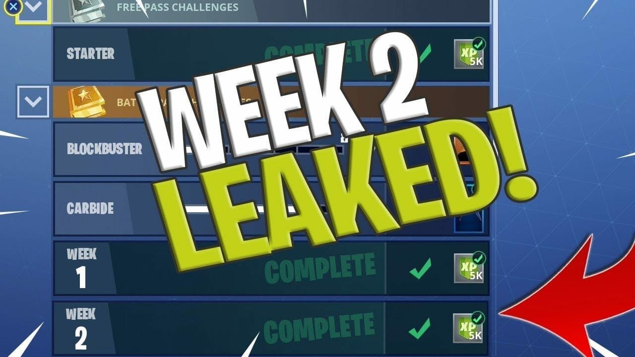 fortnite week 2 challenges for season 5 leaked - fortnite account info leaked