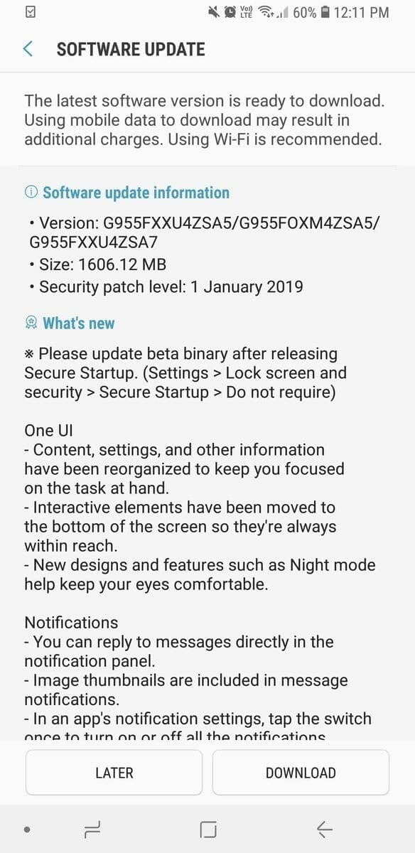 Samsung One UI Android Pie Update