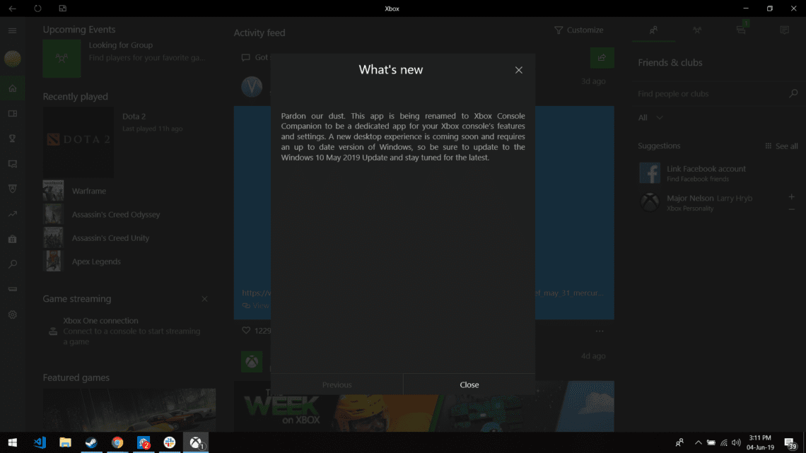 Xbox Console Companion Xbox App on Windows 10 Being Redesigned And Renamed