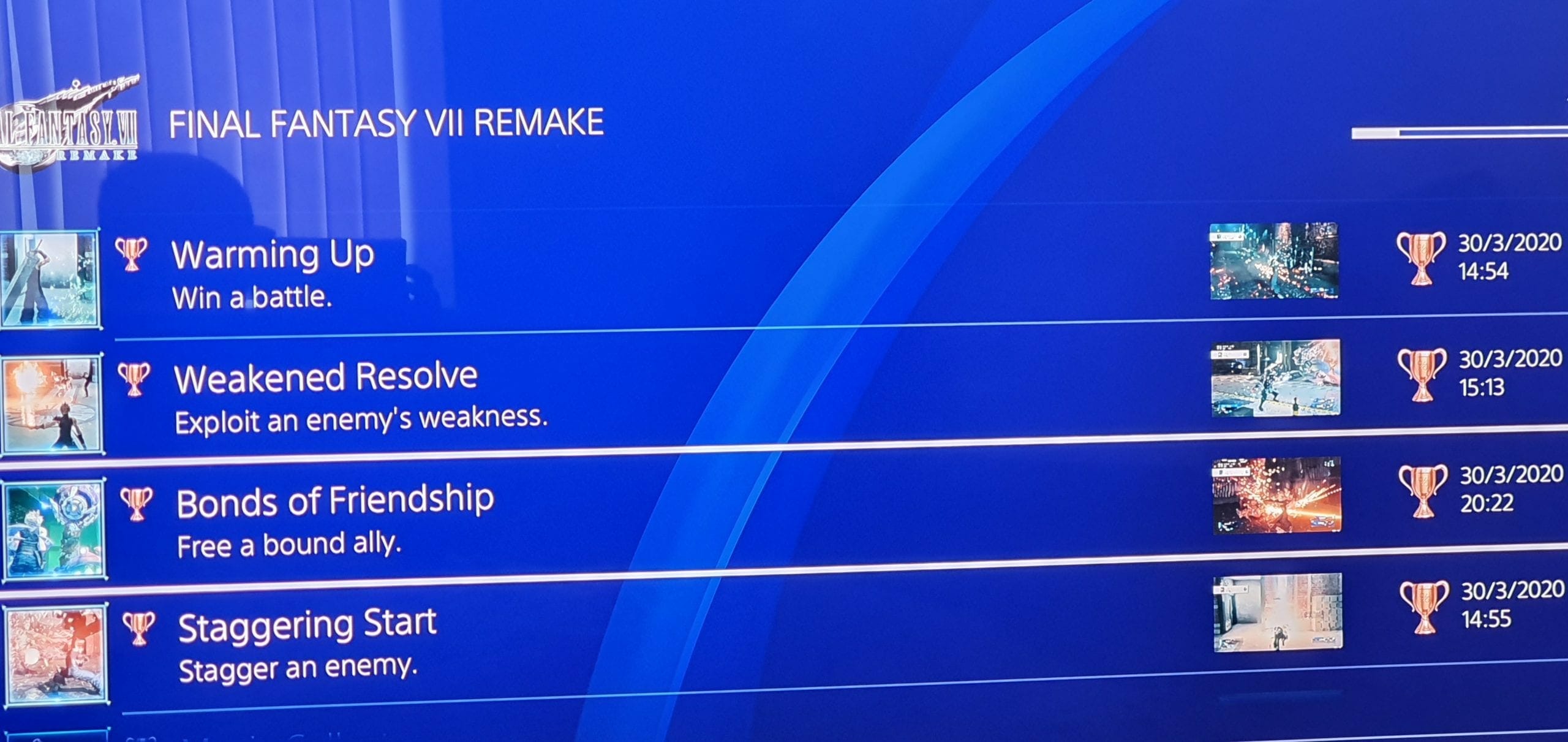 Final Fantasy VII Remake Trophies